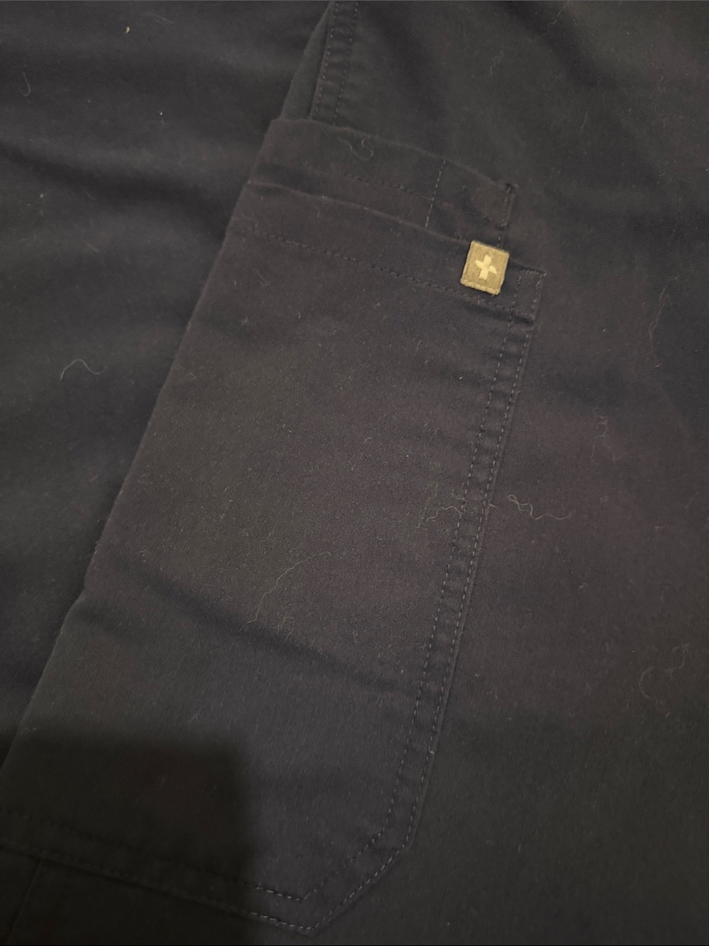 Figs Navy Blue S Scrub Tops & L Pants Set - Picture 5 of 5